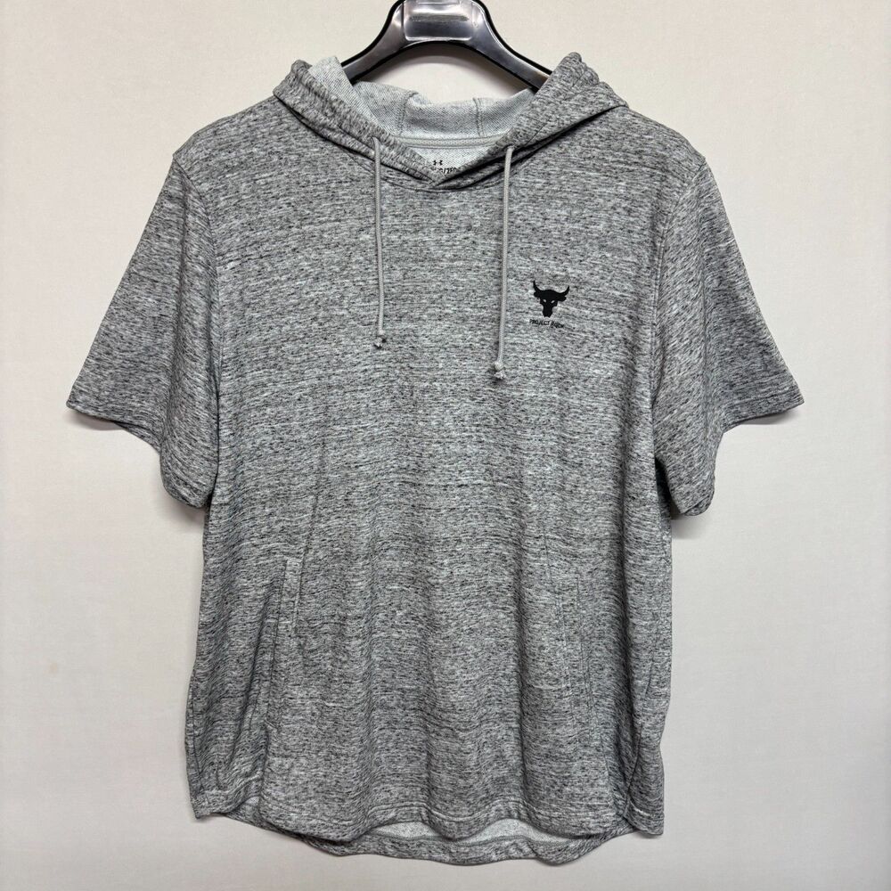 Under Armour Project Rock Men Short Sleeve Terry Hoodie Size XXL 2XL D136 -20